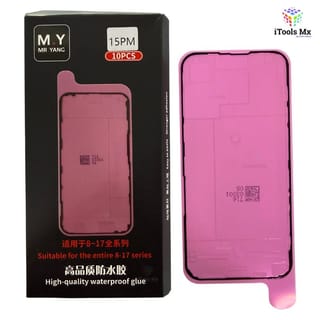 ADHESIVO IMPERMEABLE PARA IPHONE 15 PRO MAX – SELLO DE PANTALLA - VENTA POR PIEZA