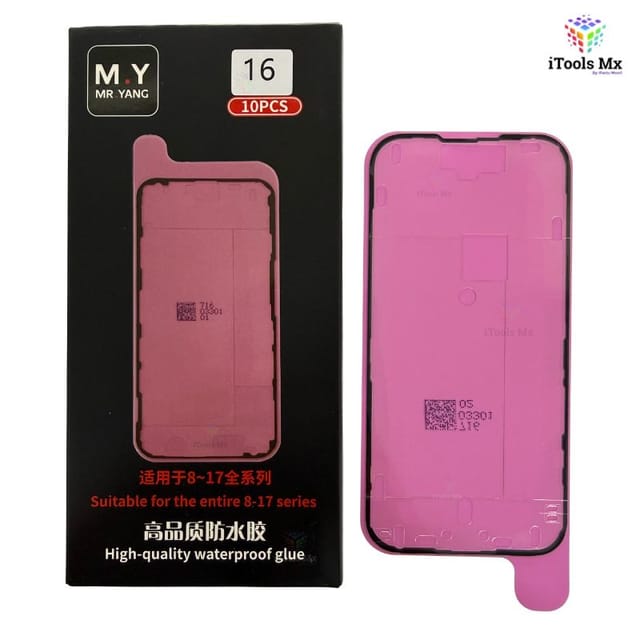 ADHESIVO IMPERMEABLE PARA IPHONE 16 – SELLO DE PANTALLA - VENTA POR PIEZA