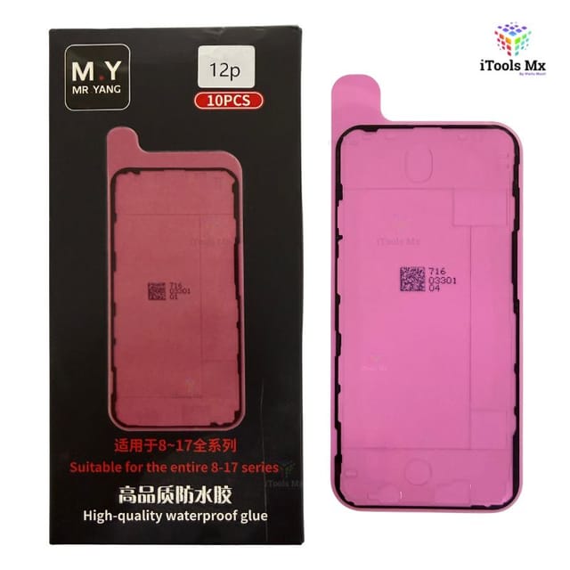 ADHESIVO IMPERMEABLE PARA IPHONE 12 PRO – SELLO DE PANTALLA - VENTA POR PIEZA