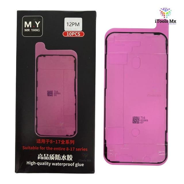 ADHESIVO IMPERMEABLE PARA IPHONE 12 PRO MAX – SELLO DE PANTALLA - VENTA POR PIEZA