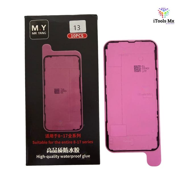 ADHESIVO IMPERMEABLE PARA IPHONE 13 – SELLO DE PANTALLA - VENTA POR PIEZA