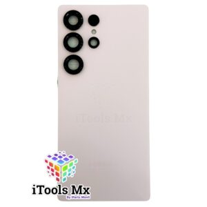 TAPA DE BATERIA SAMSUNG S25 ULTRA ROSA CON CRISTAL DE CAMARA
