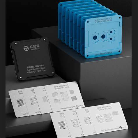 BASE MAGNETICA CON KIT DE STENCIL JTX SM-01 IPHONE 8 - 14 PRO MAX