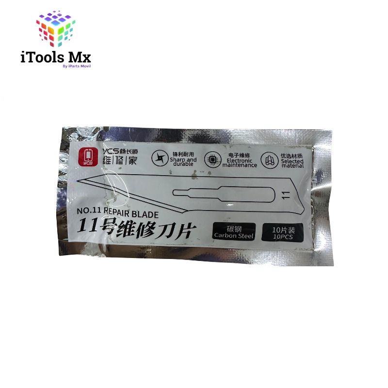 PAQUETE DE 10 PIEZAS DE BISTURI DEL #11 YCS