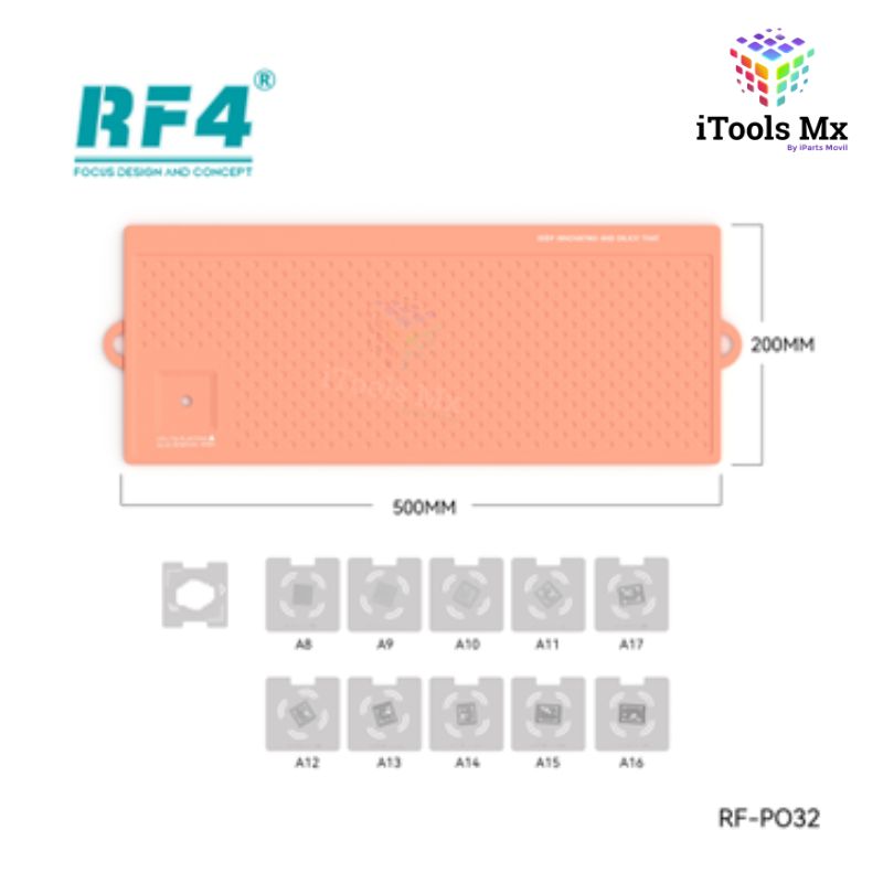 TAPETE PARA REBALLING CON STENCIL PARA CPU RF4 RF-PO32