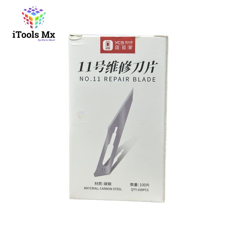PAQUETE DE 100 PIEZAS DE BISTURI DEL #11 YCS