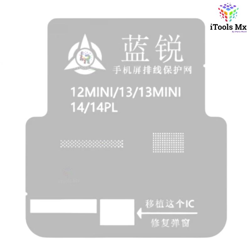 STENCIL PARA IC DE LCD IPHONE 12 MINI-13-13 MINI-14-14PL-15-15PL LANRUI