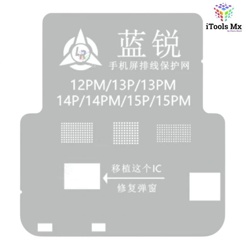 STENCIL PARA IC DE LCD IPHONE 12PM-13P-13PM-14P-14PM-15P-15PM LANRUI