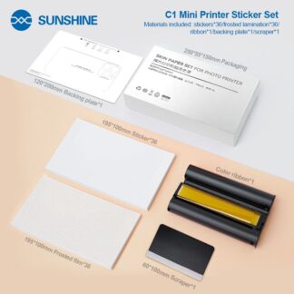 KIT DE 40 LAMINAS CON CARTUCHO DE TINTA PARA IMPRESORA FOTOGRAFICA SUNSHINE C1 MINI